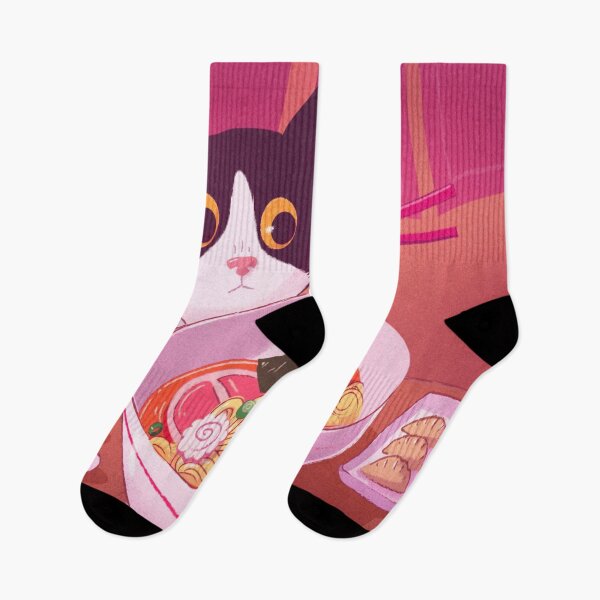 Artikelvorschau, Entzückende Katze, die japanische Ramen isst, süß, hungrig, Illustration, Kunst, Lofi, Knödel, Sushi entworfen und verkauft von RashidaHanaart.
