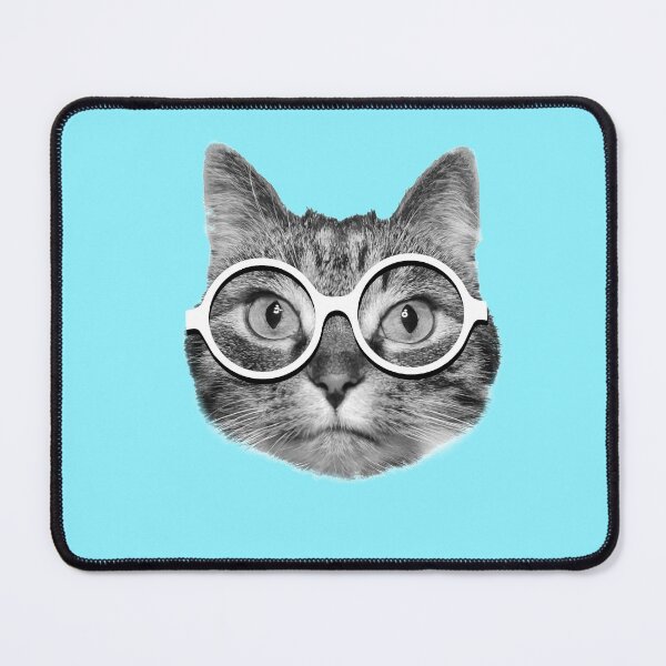 Item preview, Cute hipster cat with white glasses designed and sold by Purr95.