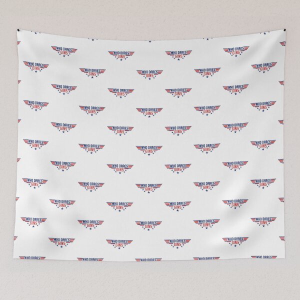Item preview, WHO DARES GINS - logo - Top Gun Inspired designed and sold by RetroTeeStudio.