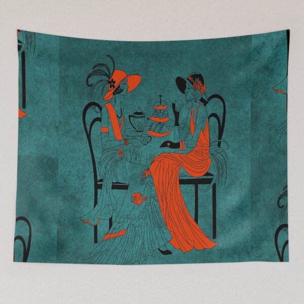 Item preview, 1920's fashionable stylish ladies enjoying tea designed and sold by Areashor.