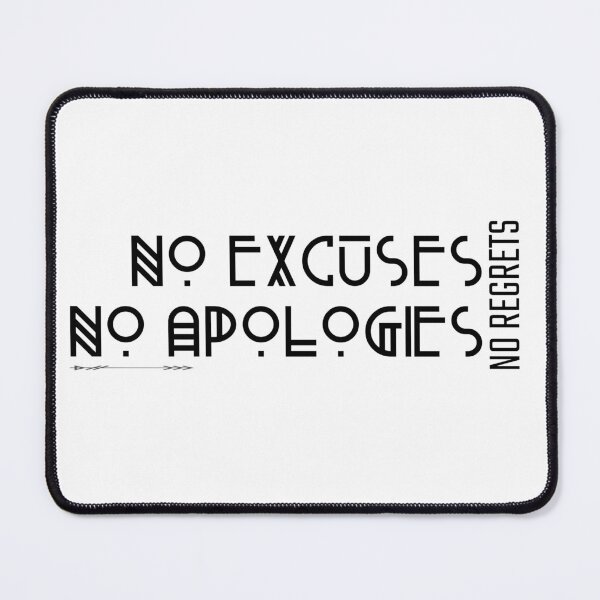 Item preview, No Excuses No Apologies No Regrets | Inspirational Quote designed and sold by Orlandloo.