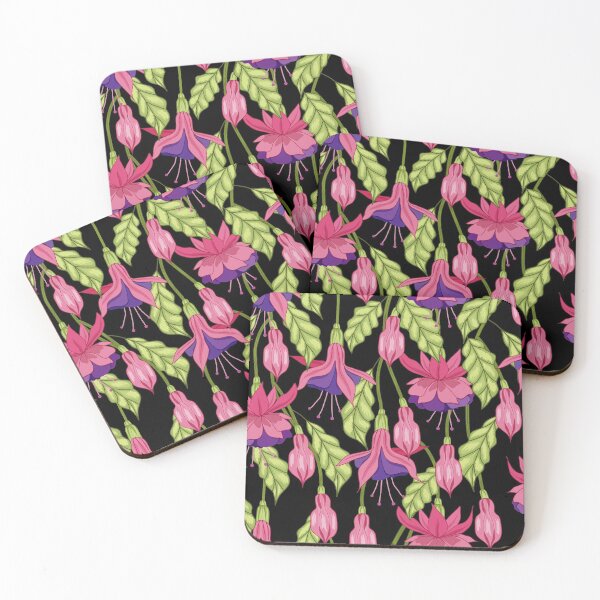 Item preview, Fuchsia Flowers Pattern designed and sold by Ayesha Saleem.