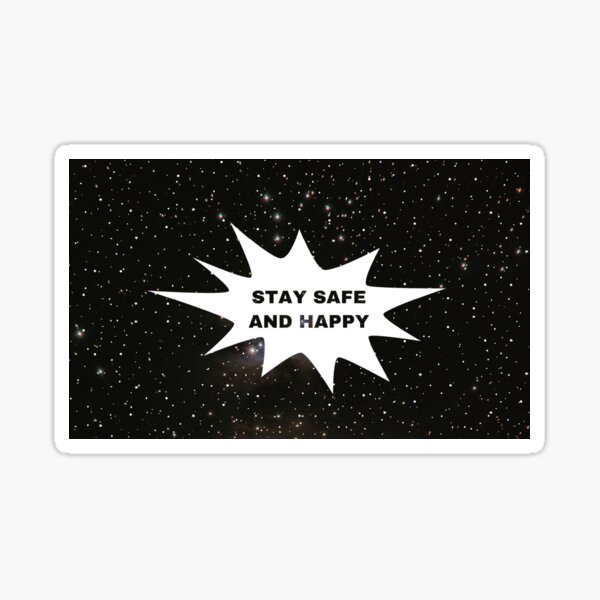 COOL GALAXY SPACE WITH STARS Black and White Sticker