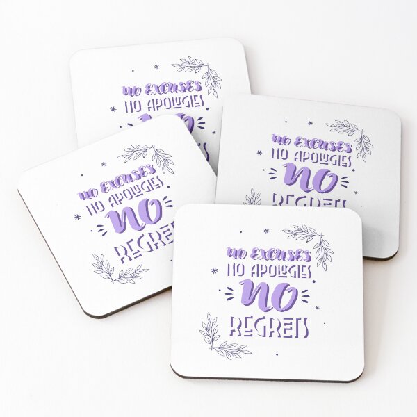 Item preview, No Excuses No Apologies No Regrets | Flowers Design Inspirational Quotes designed and sold by Orlandloo.