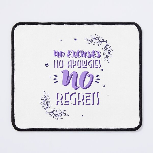 Item preview, No Excuses No Apologies No Regrets | Flowers Design Inspirational Quotes designed and sold by Orlandloo.