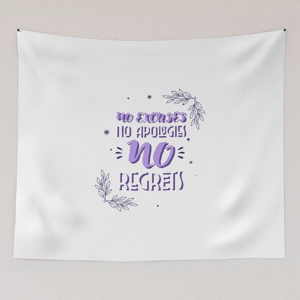 Item preview, No Excuses No Apologies No Regrets | Flowers Design Inspirational Quotes designed and sold by Orlandloo.