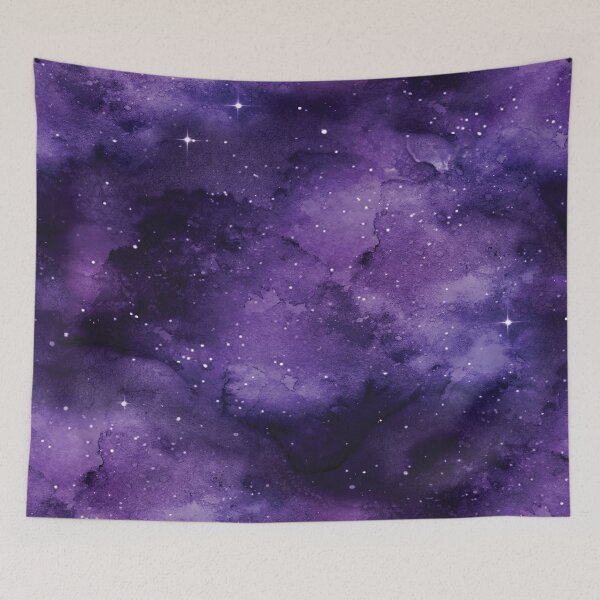 Aperçu de l'œuvre Artsy Marine et Violet Aquarelle Fantasy Galaxy créée et vendue par MagicalTexture.