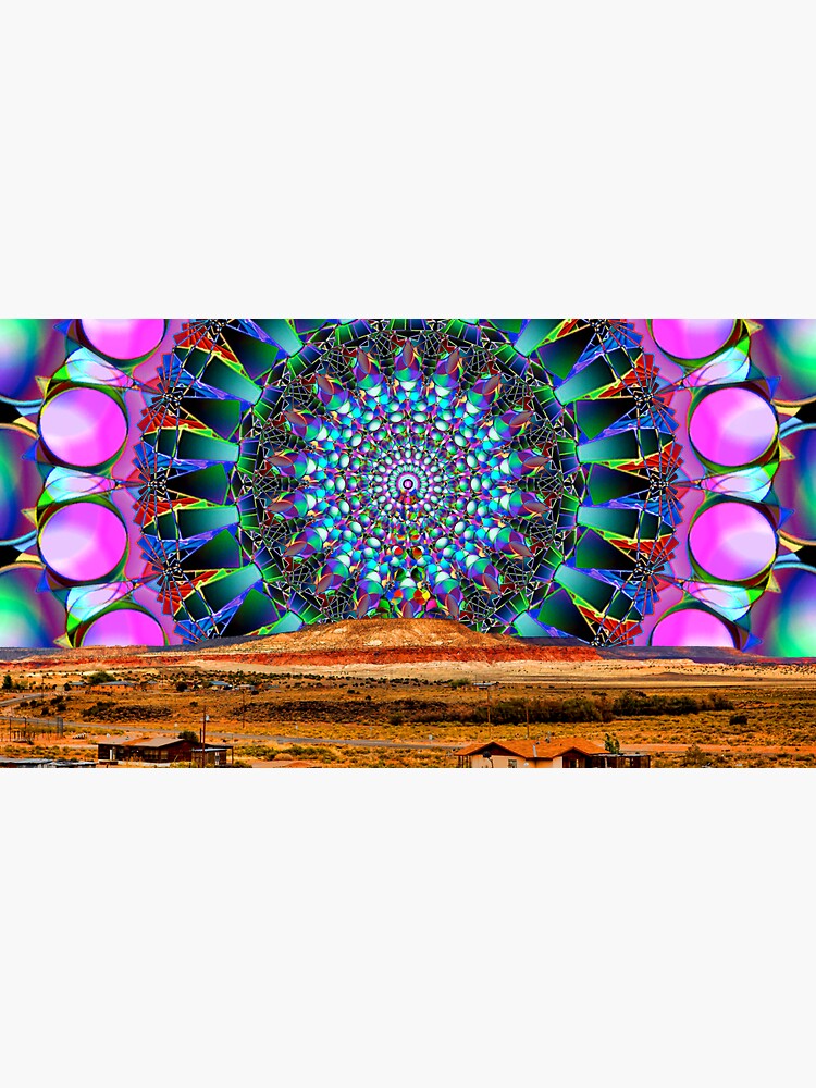 Thumbnail 3 of 3, Sticker, Route 66 Mesa - Mandala Sky designed and sold by Warren Paul Harris.