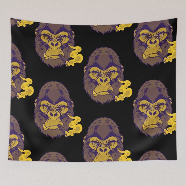 Item preview, Mustard Color Gorilla Smoking a cigar designed and sold by Click-Like.