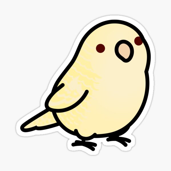 Chubby Lutino Yellow Lineolated Barred Parakeet Sticker
