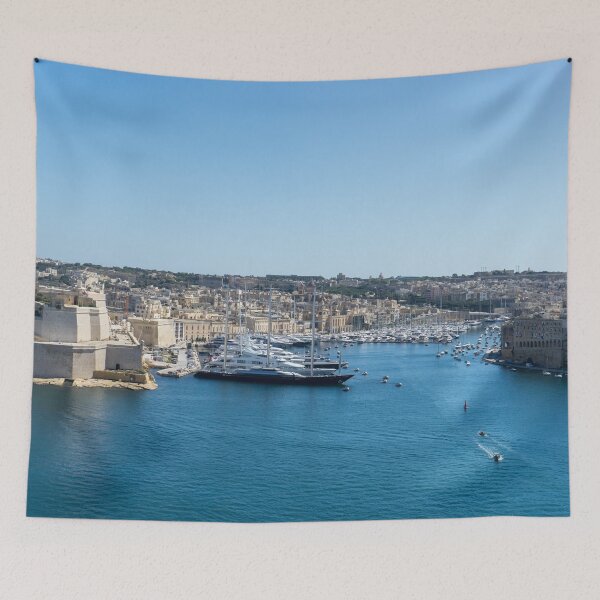 Item preview, Tiny Water Taxies and Megayachts - Grand Harbour of Valletta Malta designed and sold by Georgia Mizuleva.