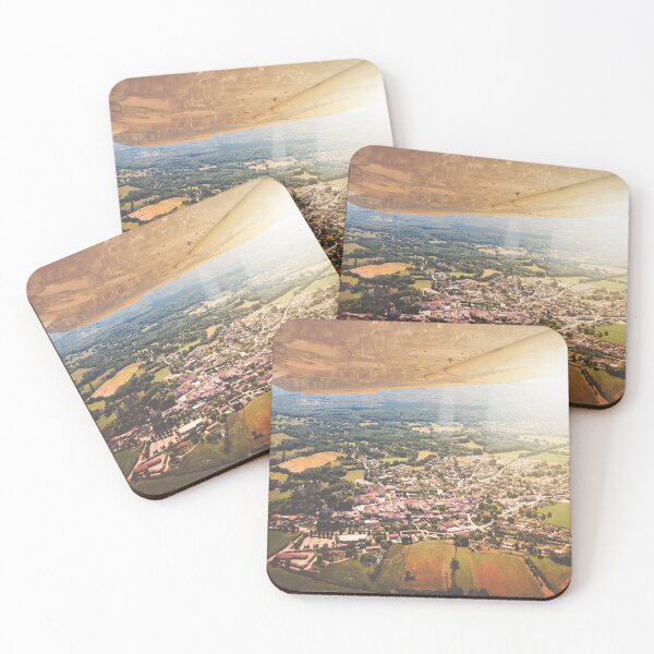 Item preview, Aerial view of french village of Ambronay countryside with famous abbey designed and sold by Grégory DUBUS.