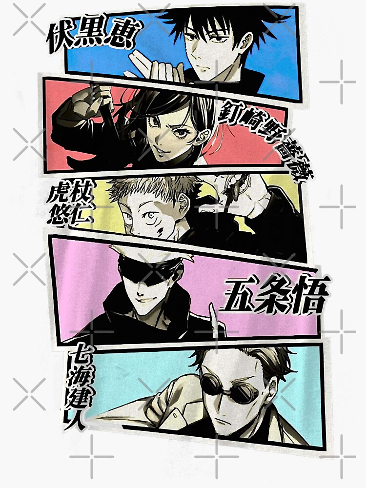 Cute Anime Design Jujutsu Kaisen Team Babes Girls Satoru Gojo Yuji Itadori Nobara Kugisaki