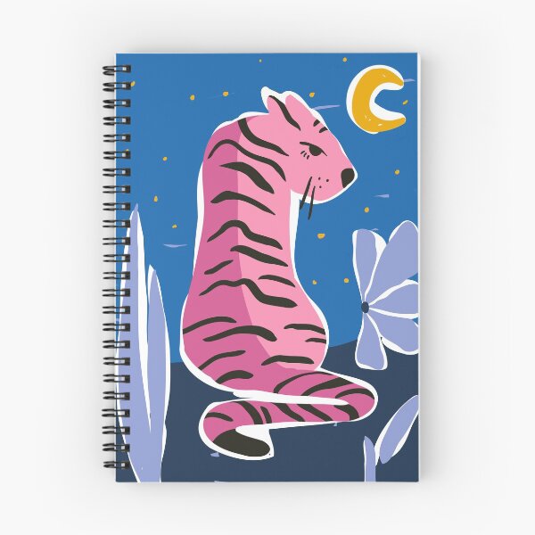 Item preview, Pink blue tiger, Aesthetic art, Retro print, Nature, Abstract art, Cute colorful art designed and sold by KristinityArt.