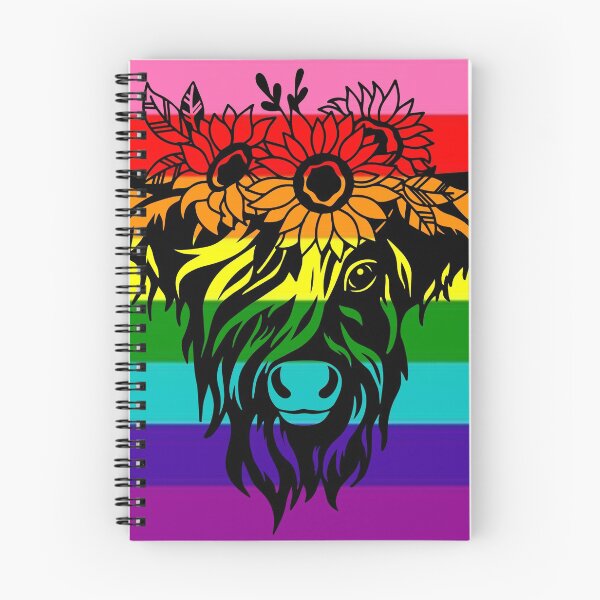 Item preview, highland cow rainbow flag designed and sold by goblinbabe.
