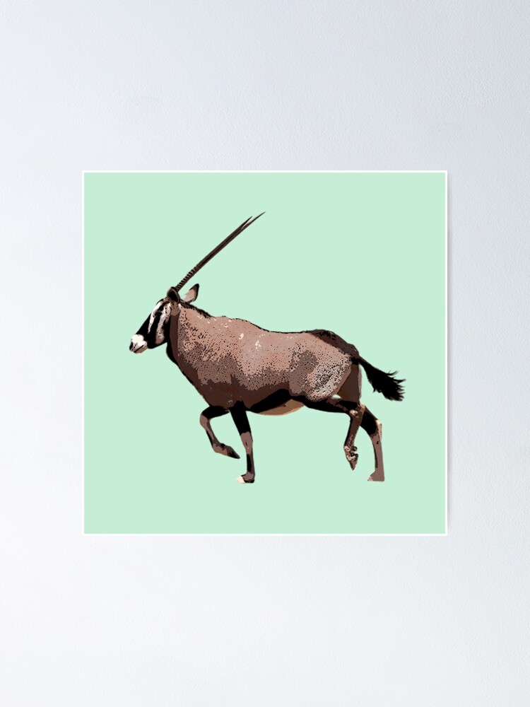 Gemsbok South African Oryx Color Design Poster For Sale By