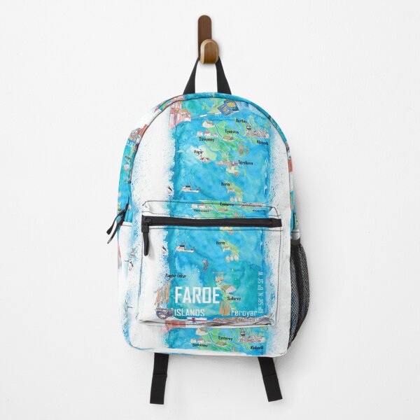 Item preview, Faroe Islands Illustrated Travel Map with Touristic Highlights designed and sold by artshop77.