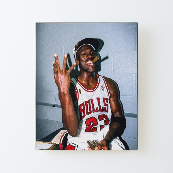 Vintage Michael Jordan Threepeat Classic Aufgezogener Druck auf Leinwandkarton