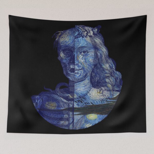 Item preview, Half Human Half Skeleton Starry Night designed and sold by Naturalist Prints.
