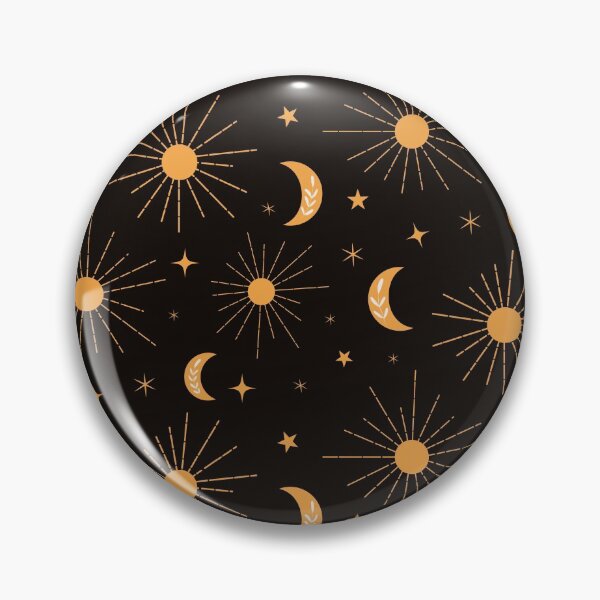 Item preview, Abstract boho  orange sun and moon hippie pattern with stars  designed and sold by Yasminepatterns .