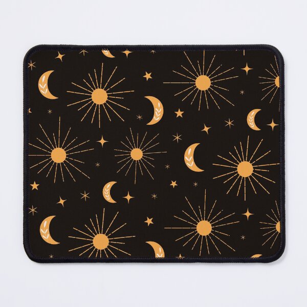 Item preview, Abstract boho  orange sun and moon hippie pattern with stars  designed and sold by Yasminepatterns .
