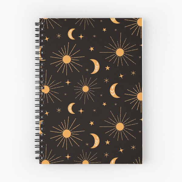 Item preview, Abstract boho  orange sun and moon hippie pattern with stars  designed and sold by Yasminepatterns .