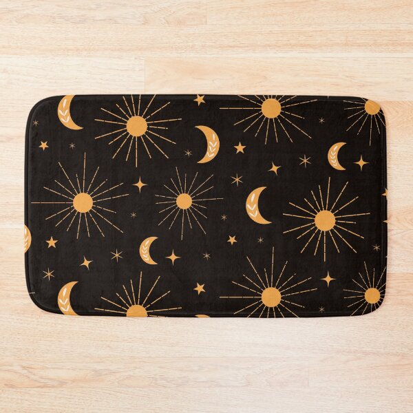 Item preview, Abstract boho  orange sun and moon hippie pattern with stars  designed and sold by Yasminepatterns .