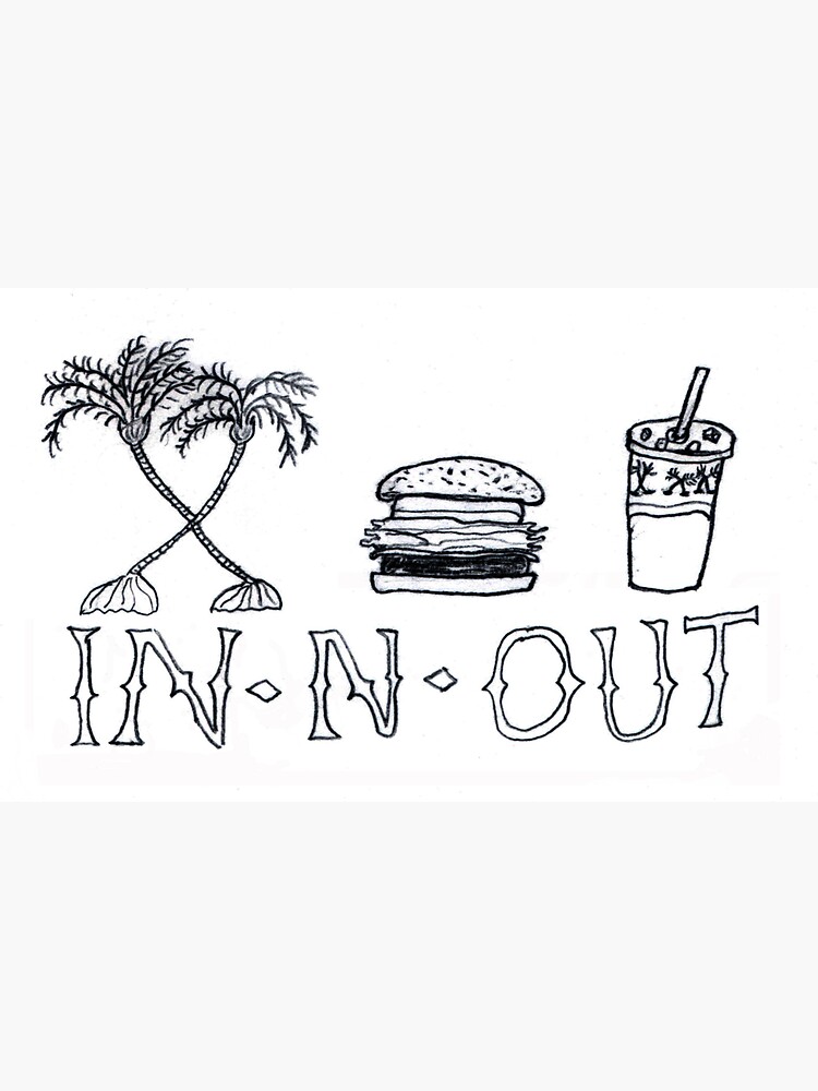 "IN N OUT" Sticker for Sale by NatesArt Redbubble