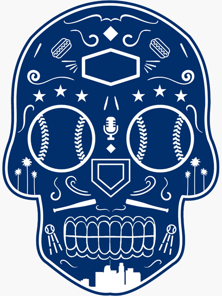 Los Angeles Baseball Sugar Skull Sticker Sticker for Sale by  DrDDesignsArts