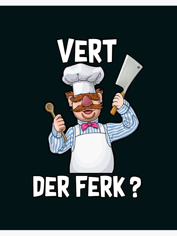 Meme Cooking T-Shirt Vert Der Ferk Chef Mustache