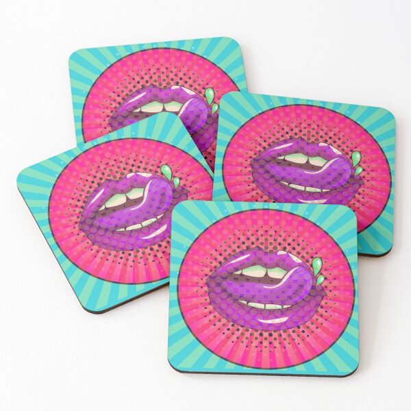 Item preview, Copy of Rainbow Kisses Neon Design for lovers of rainbows, sexy lips, rainbow lip patterns  designed and sold by haRexia.