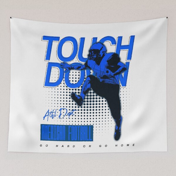 Item preview, TOUCHDOWN - Football Player Leaps into End Zone - American Football designed and sold by FootballNerds.