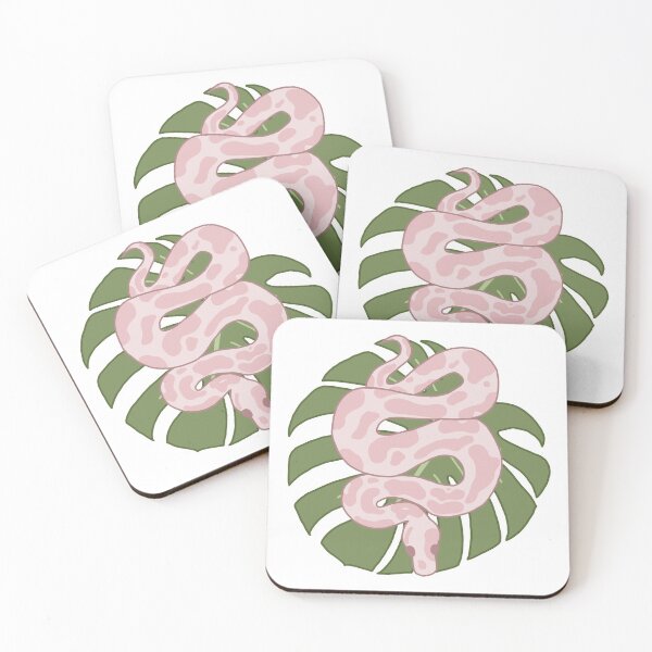 Item preview, Pink Ball Python with monstera leaf designed and sold by bugrains.