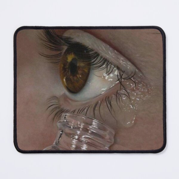 Item preview, Face of a girl weeping & collecting Tears in a container designed and sold by VIVEK KUMAR RAI.