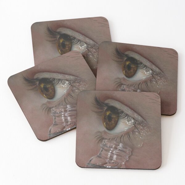 Item preview, Face of a girl weeping & collecting Tears in a container designed and sold by VIVEK KUMAR RAI.
