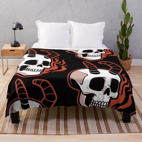 Item preview, Horned hell skull designed and sold by 1DesignDude1.