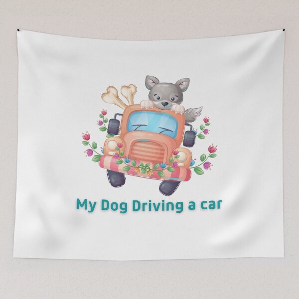 Item preview, Dog driving a car my dog driving a car canine car flower designed and sold by Tshirtk.