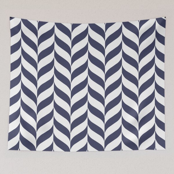 Artikelvorschau, Navy and White Pretty Herringbone Pattern Pairs DE 2022 Trending Color Singing the Blues DET576 entworfen und verkauft von ColorOfTheYears.