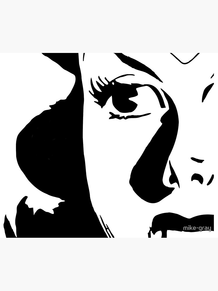 Comic Concerned Woman's Face - Black and White by mike-gray