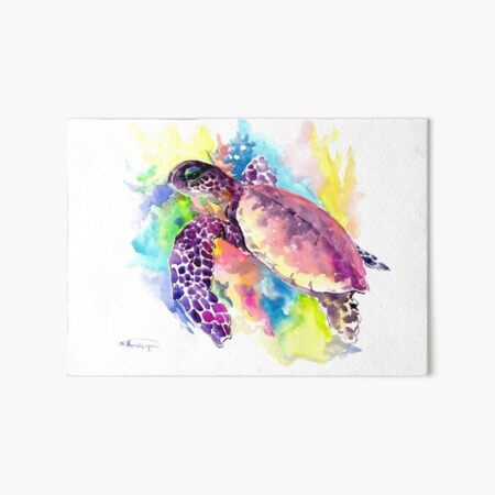 Sea Turtle in Coral Reef Art Board Print