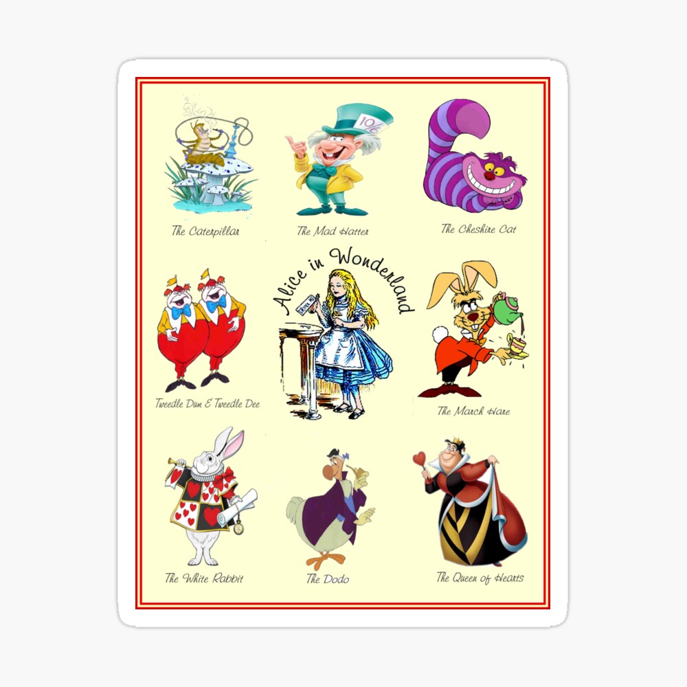  Alice in Wonderland : Vintage Abstract Character Collage Print | Poster