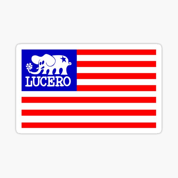 Lucero Vintage Skateboard Sticker Flag With Elephant 