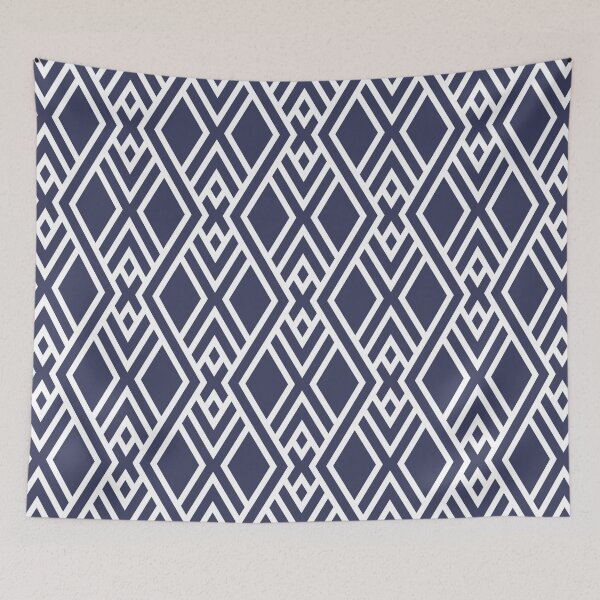 Item preview, Navy and White Tessellation Line Pattern 39 Pairs DE 2022 Trending Color Singing the Blues DET576 designed and sold by ColorOfTheYears.