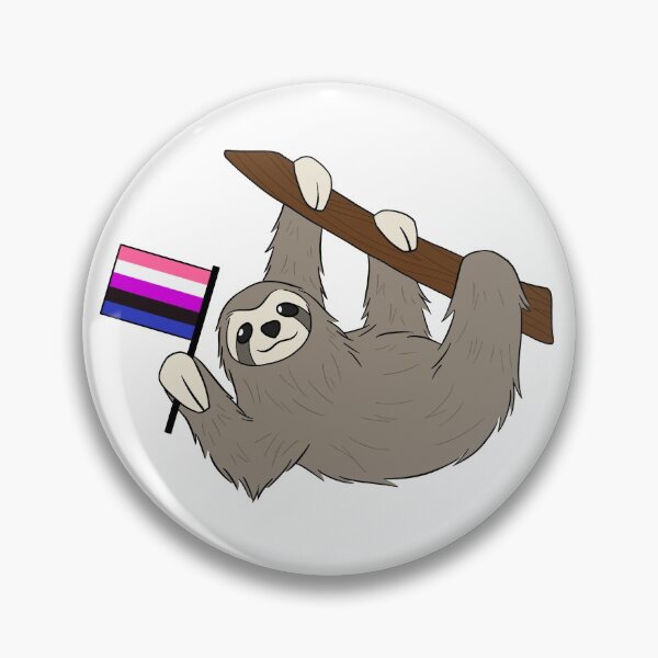 Item preview, Genderfluid Pride Sloth Sticker designed and sold by hawth-art.