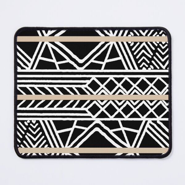Artikelvorschau, Brown Black and White Mud Cloth Stripes Pattern Pairs DE 2022 Trending Color Cliff's View DEC720 entworfen und verkauft von ColorOfTheYears.
