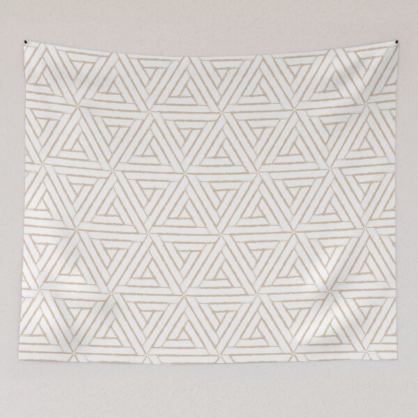 Aperçu de l'œuvre Brown and White Aztec Triangle Pattern Pairs DE 2022 Trending Color Cliff's View DEC720 créée et vendue par ColorOfTheYears.