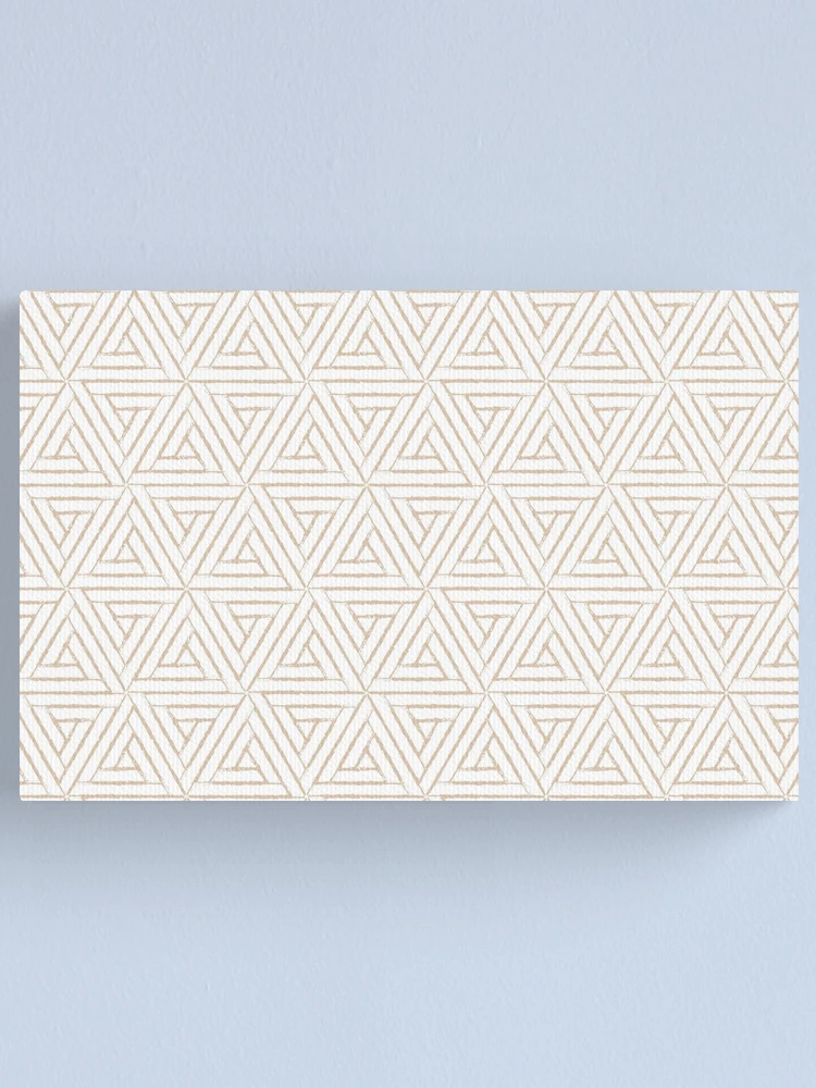 Imagen 1 de 3, Lienzo con la obra Brown and White Aztec Triangle Pattern Pairs DE 2022 Trending Color Cliff's View DEC720, diseñada y vendida por ColorOfTheYears.