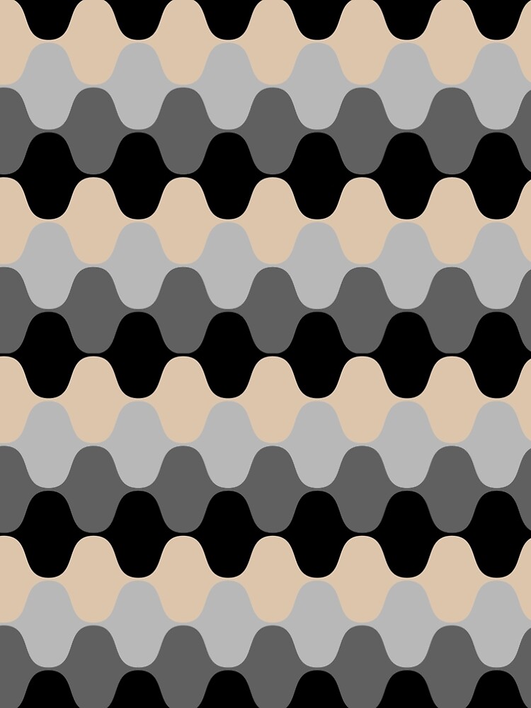 Aperçu 5 sur 5. Robe trapèze avec l'œuvre Brown Black and Gray Retro Wavy Stripe Pattern Pairs DE 2022 Trending Color Cliff's View DEC720 créée et vendue par ColorOfTheYears.