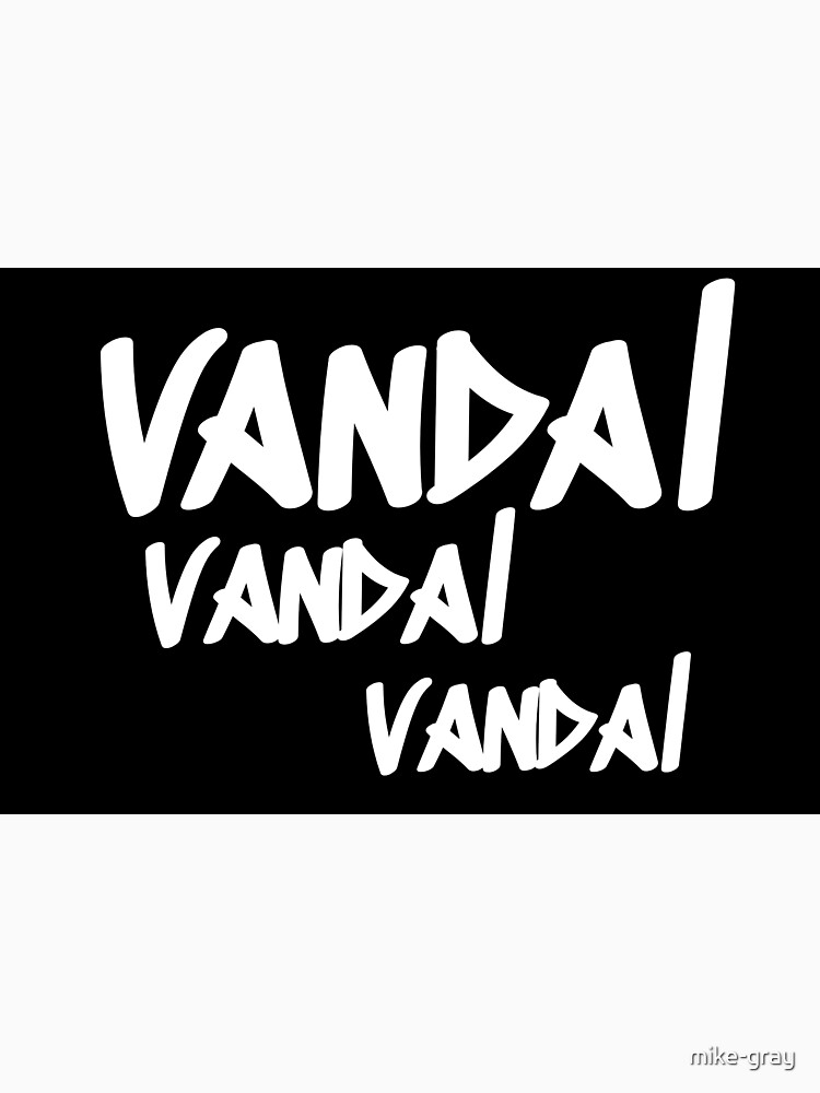Vandal Multiple Words in Graffiti Font on Black Background 3 Times by mike-gray