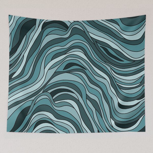 Item preview, Curvy Blues and Greens designed and sold by PeachyLitchi.